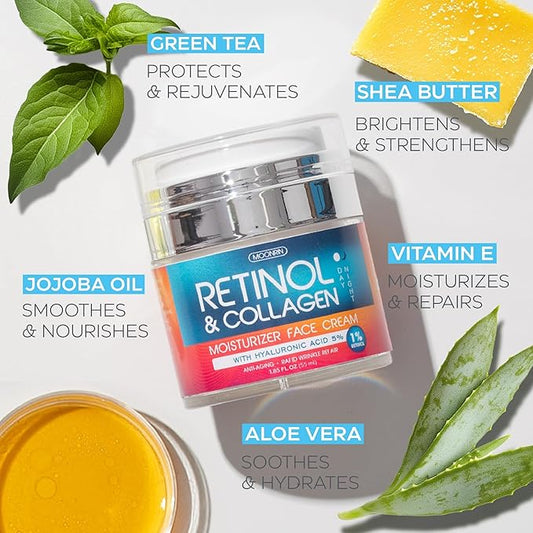 Moonrin anti-aging face cream with retinol, collagen